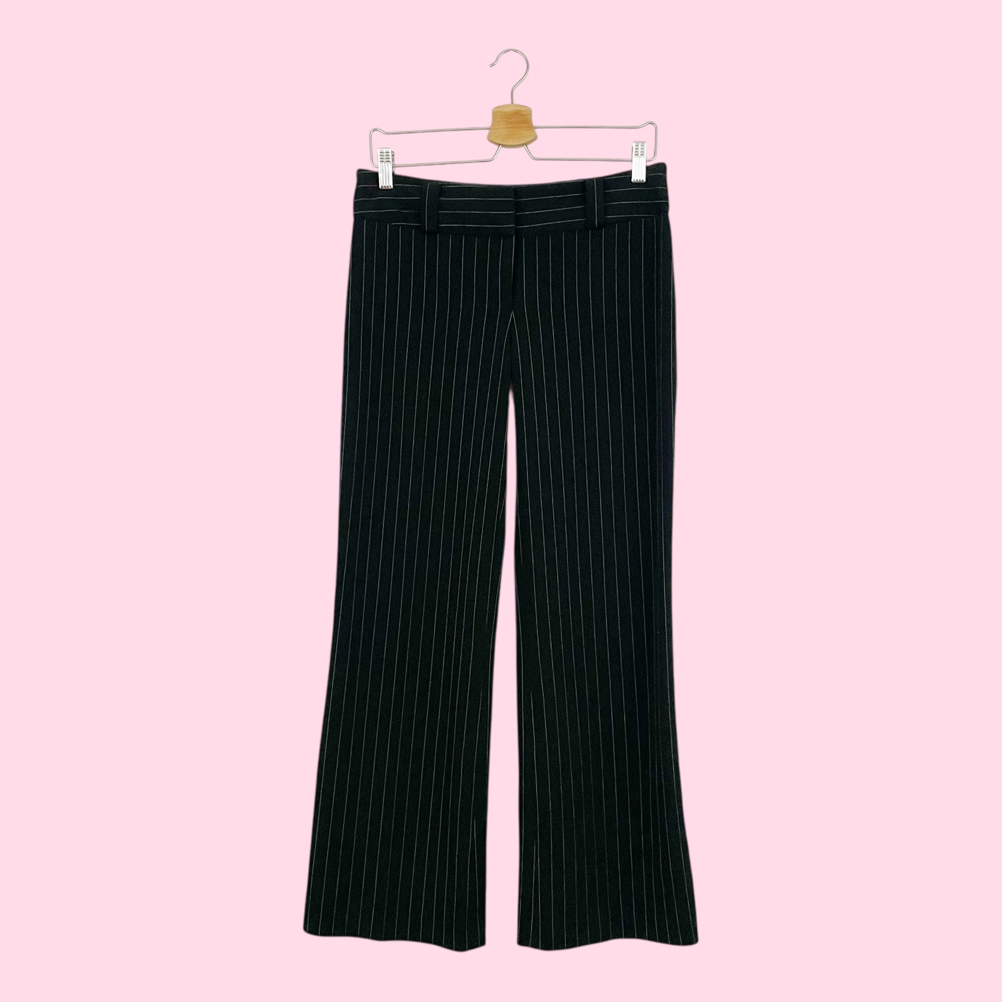BEBE LOW RISE PINSTRIPE OFFICE PANTS (10)