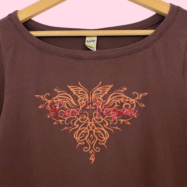 Y2K LAS VEGAS BUTTERFLY T-SHIRT (L/XL)