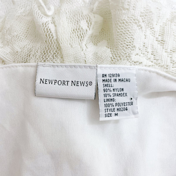 WHITE FLORAL LACE RUFFLE TANK (M)