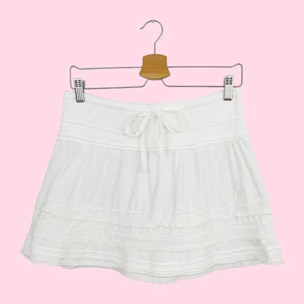 ABERCROMBIE WHITE RUFFLE SKIRT (XS)