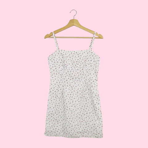 FLORAL EYELET MINI DRESS (XS)