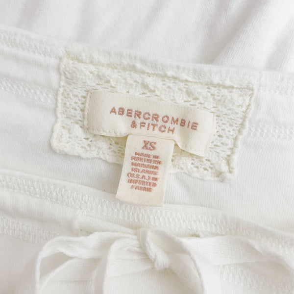 ABERCROMBIE WHITE RUFFLE SKIRT (XS)
