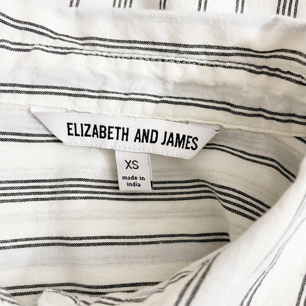 ELIZABETH & JAMES STRIPED CROPPED BLOUSE (XS)