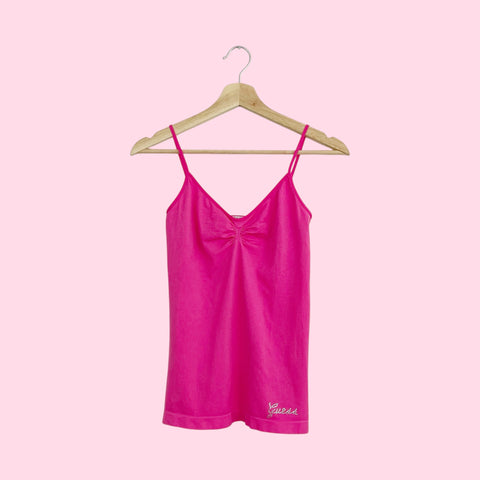 GUESS HOT PINK RHINESTONE TANK (S/M)