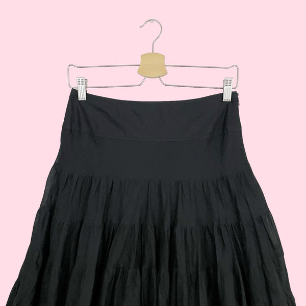 BLACK TIERED COTTON PRAIRIE SKIRT (4)