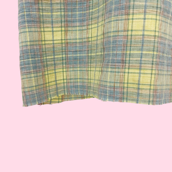 Y2K Tommy Jeans Plaid Cropped Button Up (M-XL)