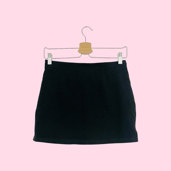 BLACK COTTON MINI SKORT (S)