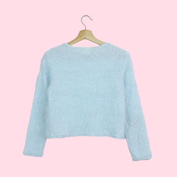 ICE BLUE FUZZY TOP (M)