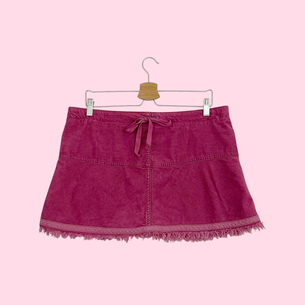 JUICY COUTURE PINK CORDUROY MINI SKIRT (XL)