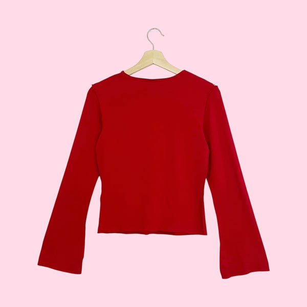 RED FISHNET ZIPPER TOP (S/M)