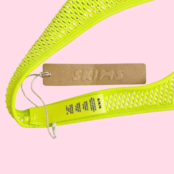 SKIMS PERFORATED SEAMLESS SKIMPY SCOOP BRALETTE - LIME (M)