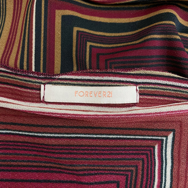 STRIPED CHEVRON COLD SHOULDER TOP (M)