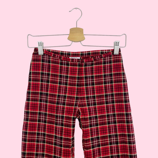 RED PLAID BOOTCUT PANTS (2)