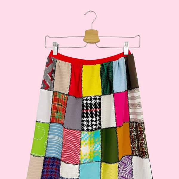 70S PATCHWORK MAXI SKIRT (S)