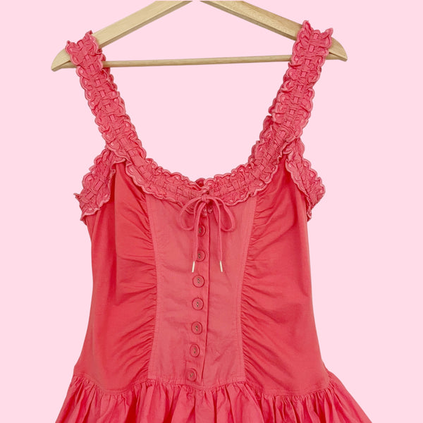 BETSEY JOHNSON CORAL RUFFLE DRESS (2)