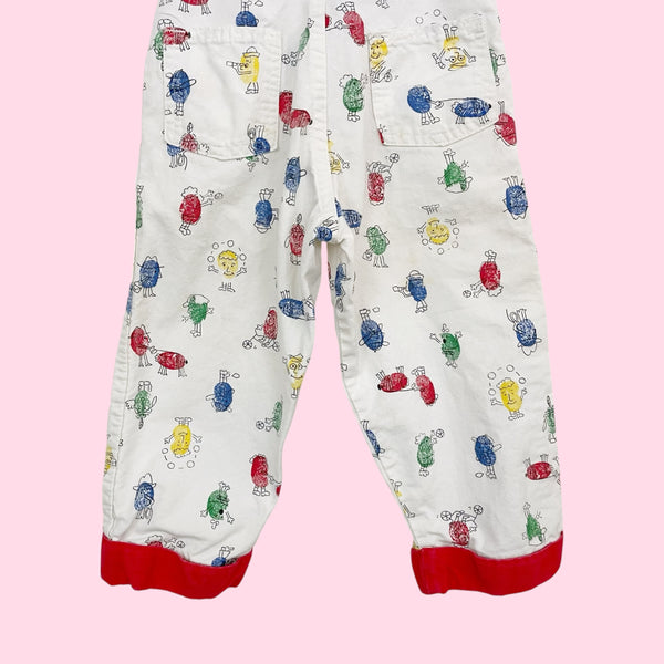 90S OSHKOSH B'GOSH THUMBPRINT OVERALLS (3T)