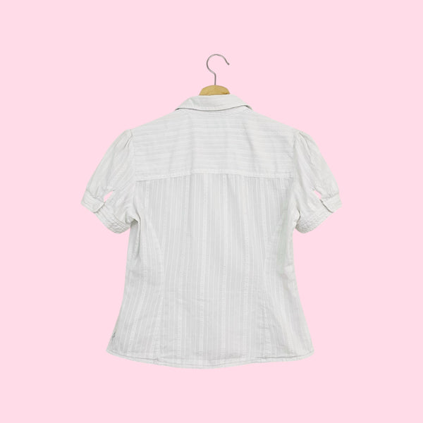 TOMMY JEANS WHITE STUDDED BLOUSE (M)