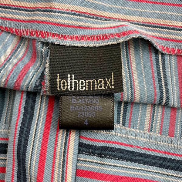 Vertical Striped Low Rise Flare Pants (4)