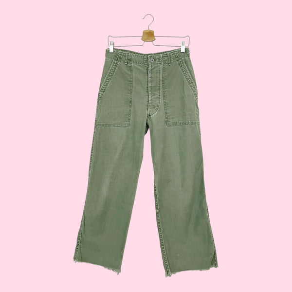 60S OG-107 GREEN MILITARY FATIGUE PANTS (29)