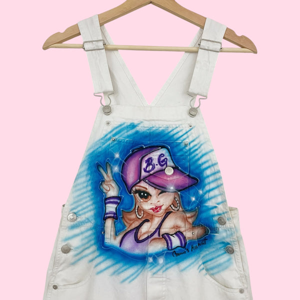 AIRBRUSH BABY GIRL OVERALLS (S)