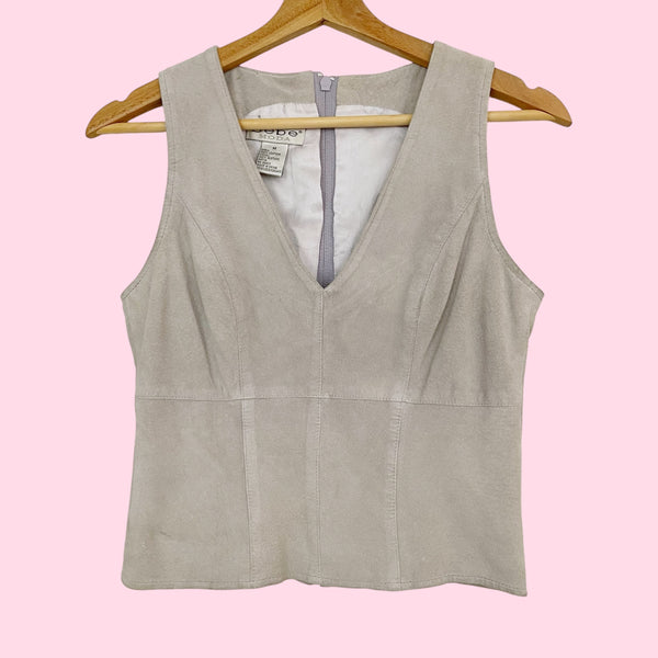 BEBE GRAY SUEDE TANK TOP (S)
