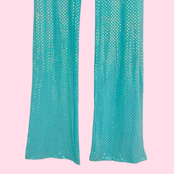 AQUA SEQUINS SPANDEX PANTS (S)