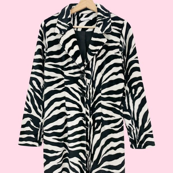 ZEBRA FAUX FUR JACKET (S/M)