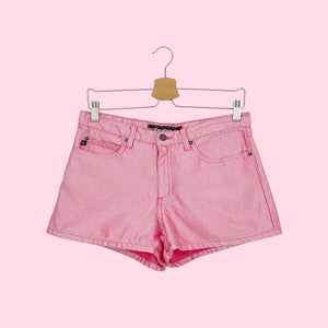 90S PINK METALLIC DENIM SHORTS (6/8)