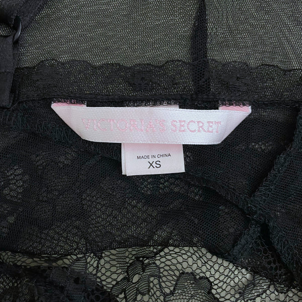 VICTORIA'S SECRET BLACK MESH CROP TOP (XS)