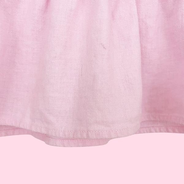 LIGHT PINK LINEN MINI SKIRT (XS)