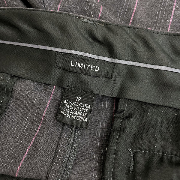 GRAY + PINK PINSTRIPE OFFICE PANTS (12)