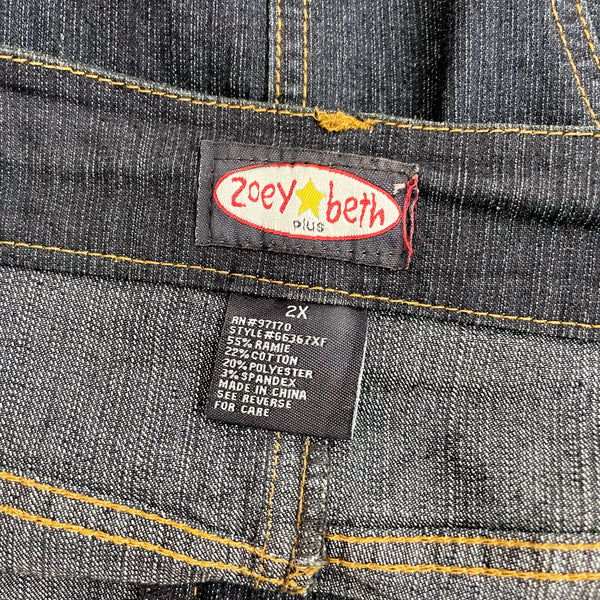 DENIM PANELED MIDI SKIRT (2X)