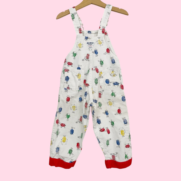 90S OSHKOSH B'GOSH THUMBPRINT OVERALLS (3T)