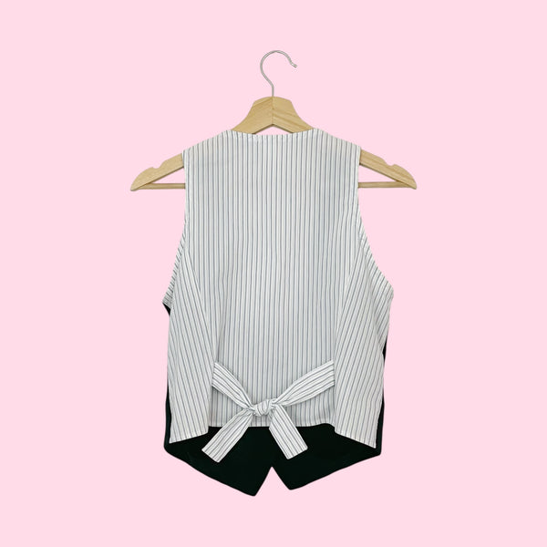BLACK + PINSTRIPE VEST (M)