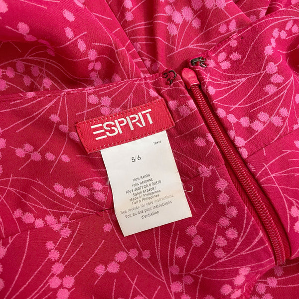 ESPRIT RED + PINK FLORAL MIDI DRESS (6)