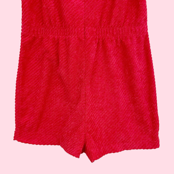 RED TERRY CLOTH ROMPER (S/M)