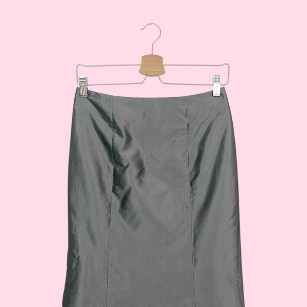 BEBE SILVER SILK MERMAID SKIRT (2/4)