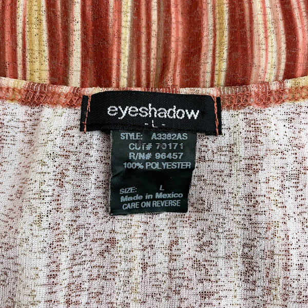 BROWN STRIPED MESH CINCHED TOP (M/L)