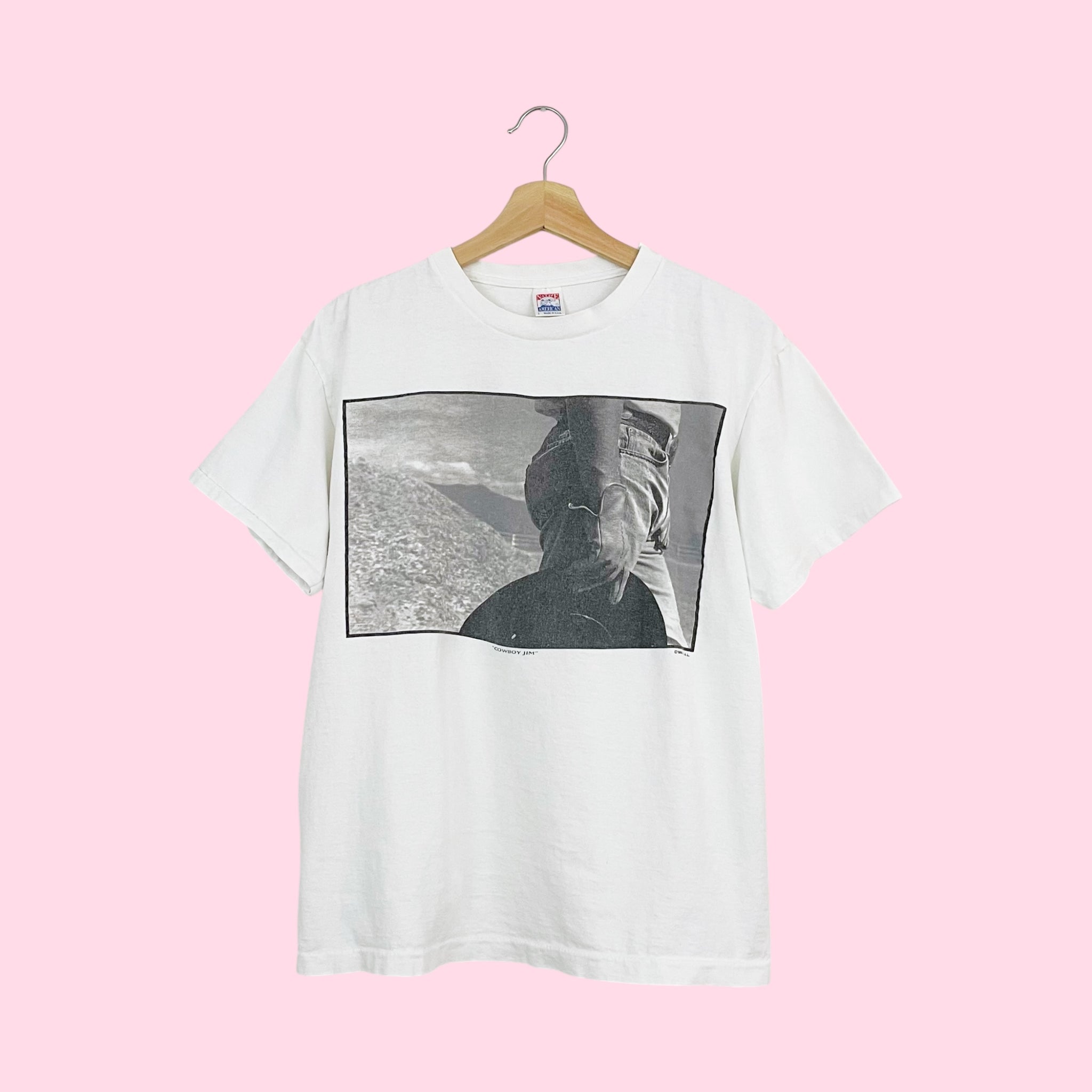 90S COWBOY JIM GRAPHIC T-SHIRT (L)