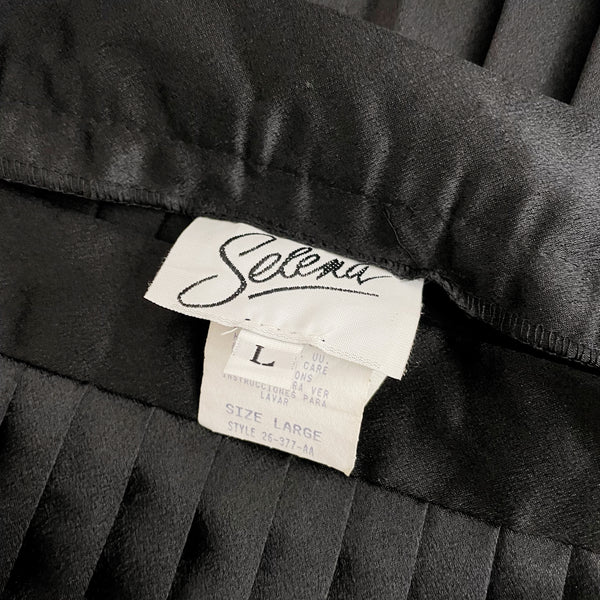 BLACK SATIN PLEATED SKIRT (26)
