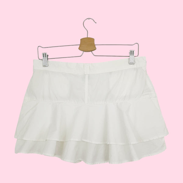 WHITE COTTON RUFFLE MINI SKIRT (8)