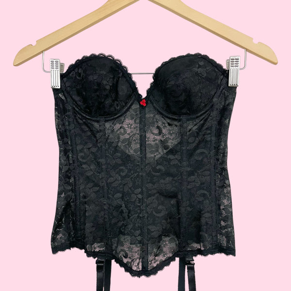 BLACK LACE BUSTIER (34A)