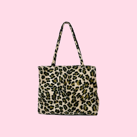 FUZZY LEOPARD PURSE