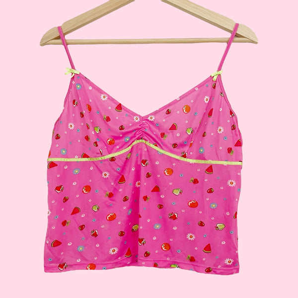 PINK FRUIT PRINT CAMI (L)