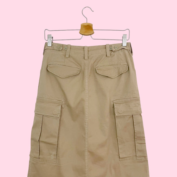 DKNY TAN CARGO MAXI SKIRT (S)