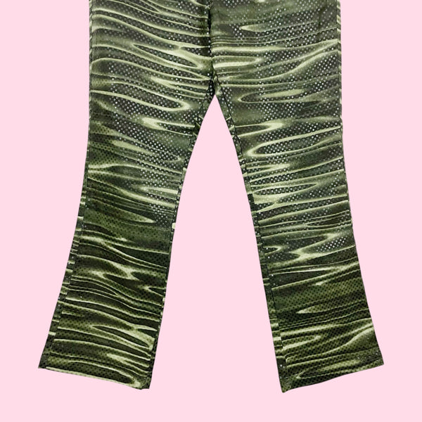 GREEN PSYCHEDELIC BOOTCUT PANTS (18/20)