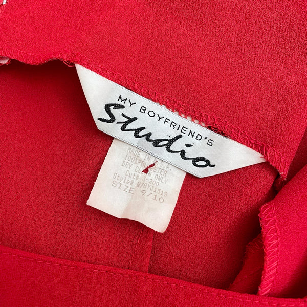 RED PLEATED MINI DRESS (M)