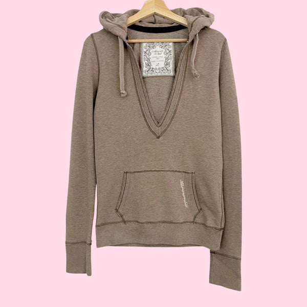 Y2K Abercrombie Light Brown Deep V Hoodie (M)