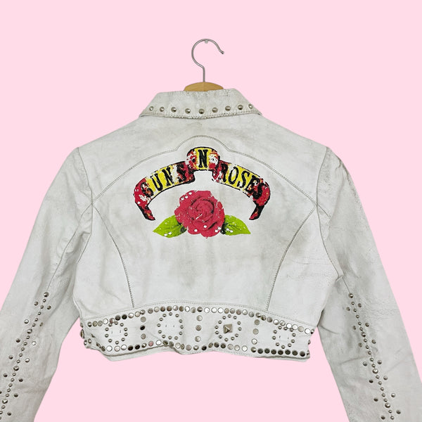 WILSON'S LEATHER GUNS N' ROSES CROPPED MOTO JACKET (S)