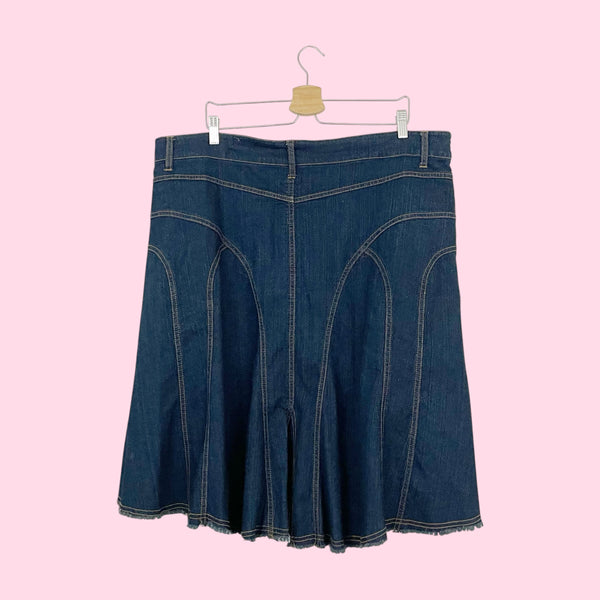 DENIM PANELED MIDI SKIRT (2X)